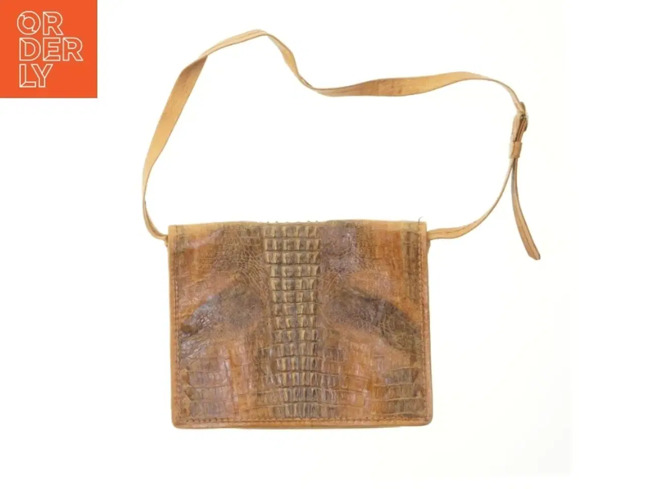 Billede 2 - Skuldertaske i krokodillelæder (str. 27,5x22 cm)