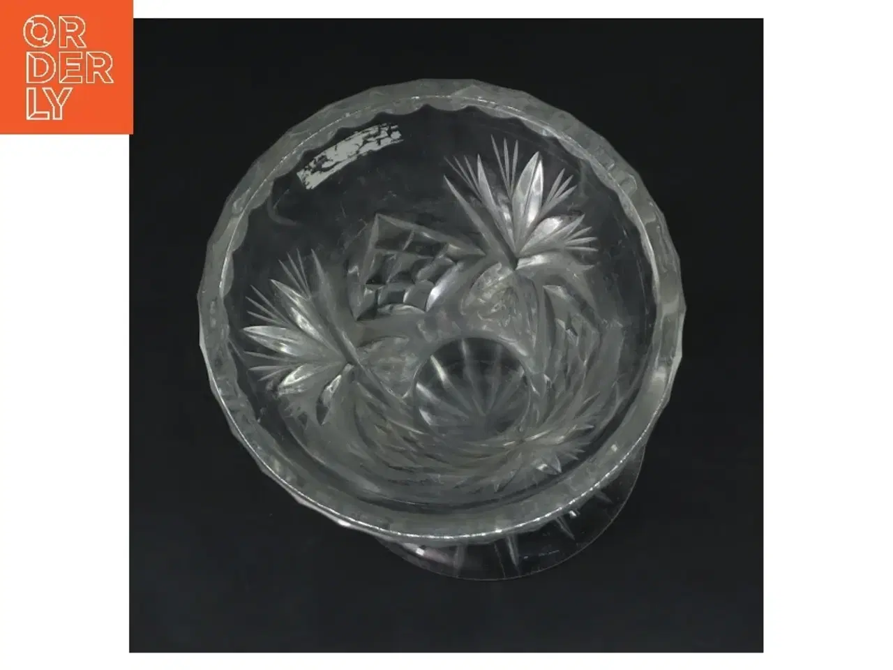 Billede 2 - Glas vase med udskæringer (str. Ø 9,5 cm højde 18,5 cm)