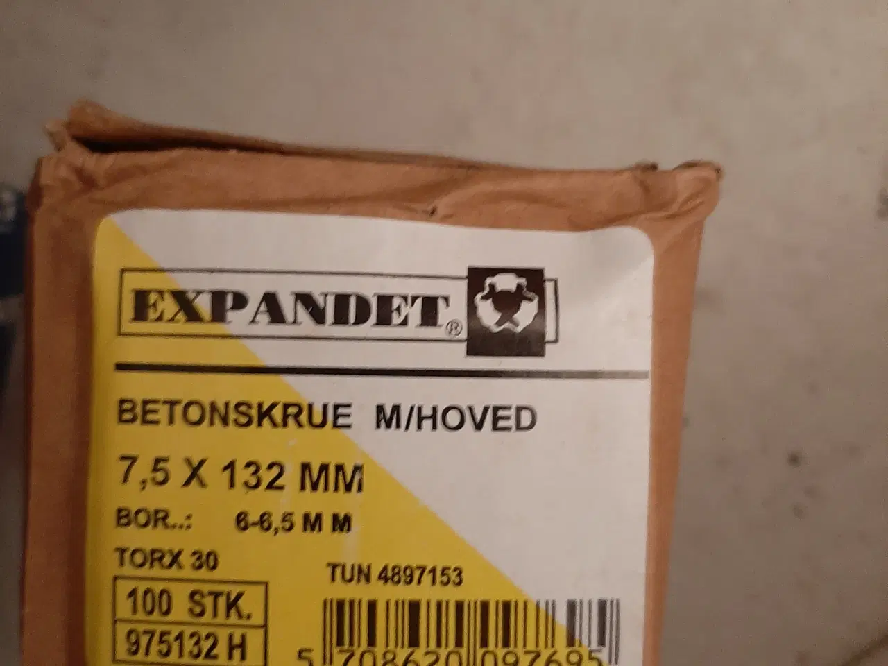 Billede 1 - Betonskruer 7,5×132mm med hoved