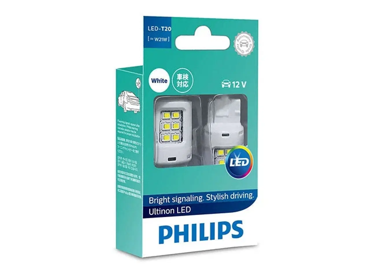 Billede 1 - Philips Ultinon LED W21W Hvid 12V - Sæt