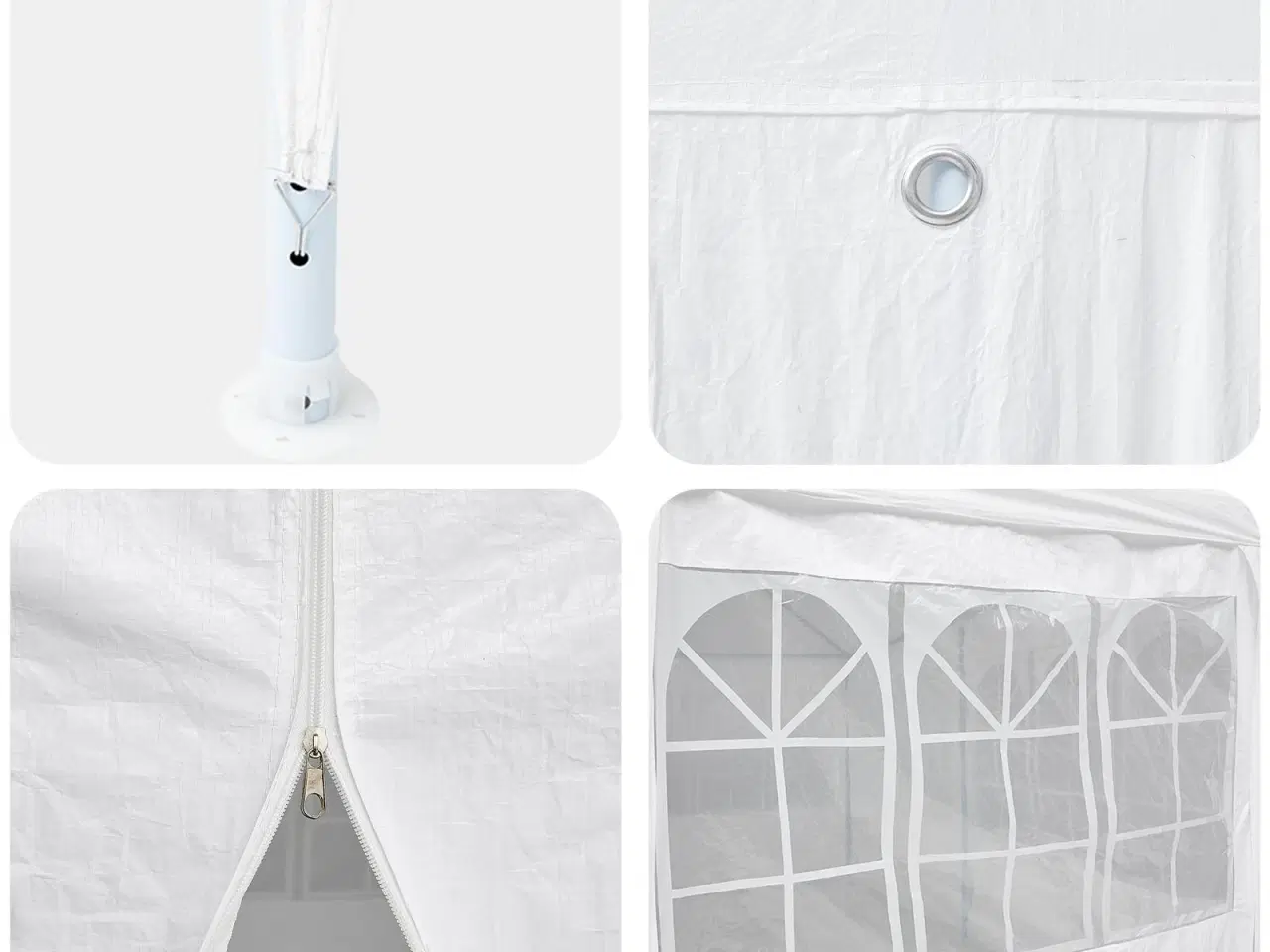 Billede 6 - Party Tent Hvid 600 x 400 x 266 cm Polyester og Stål