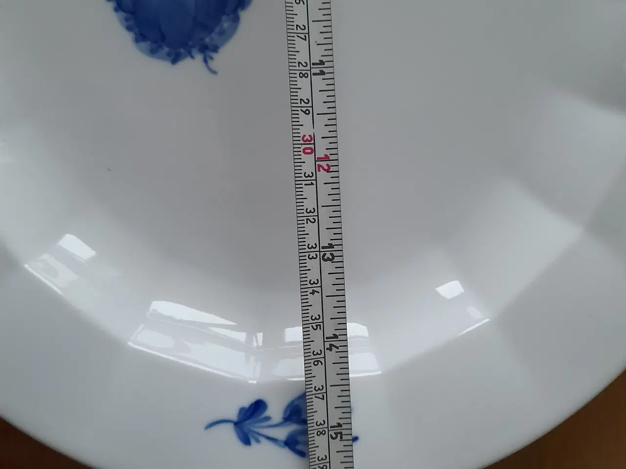 Billede 2 - Blå Blomst ovalt fad.