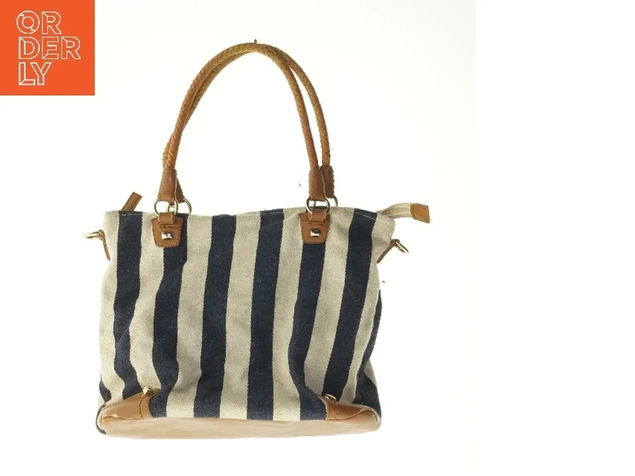 Billede 1 - Stribet skuldertaske (str. 38 x 28 cm)