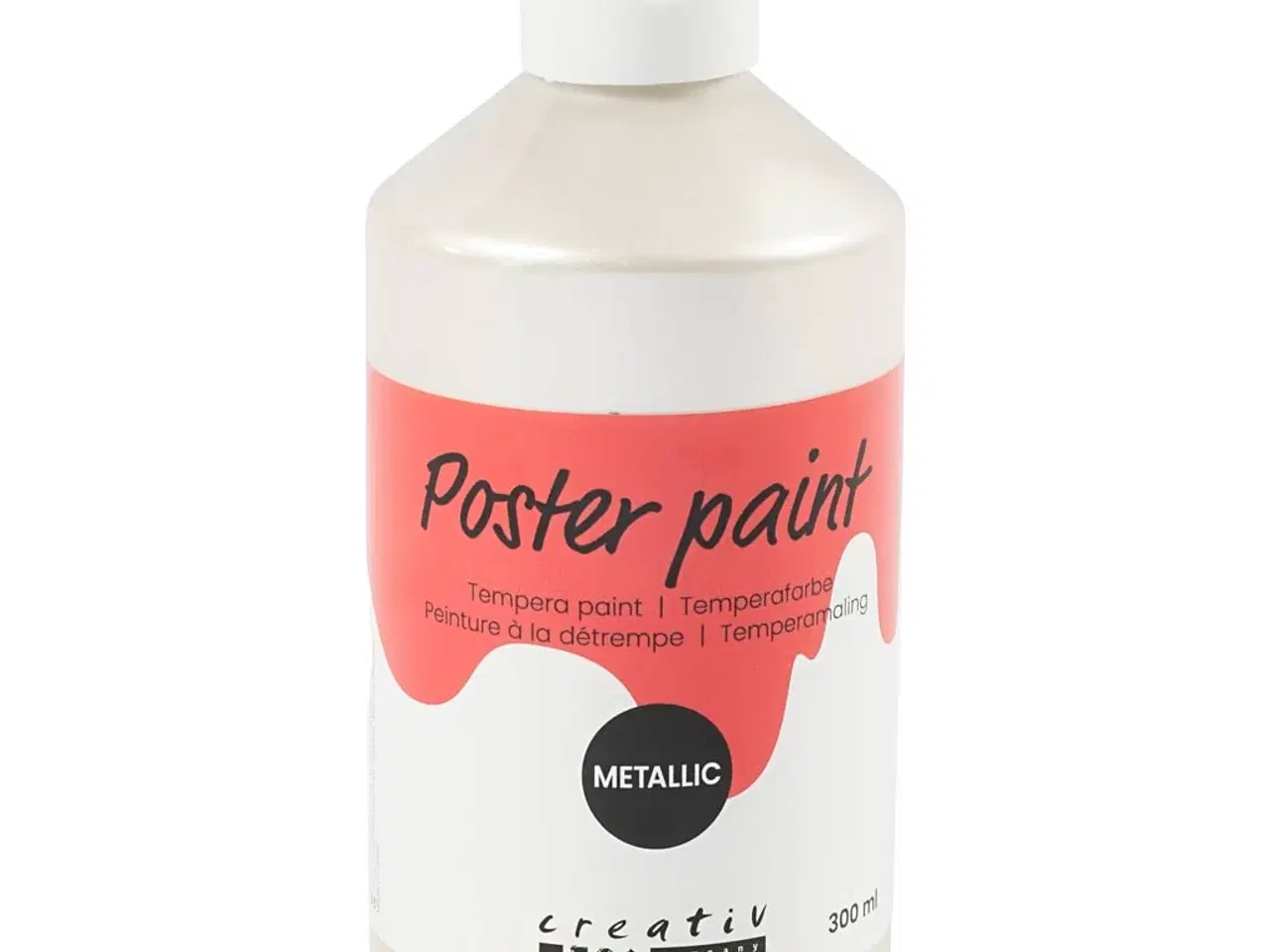 Billede 1 - Metallic Temperamaling Hvid 300ml - Kreativ Glamour