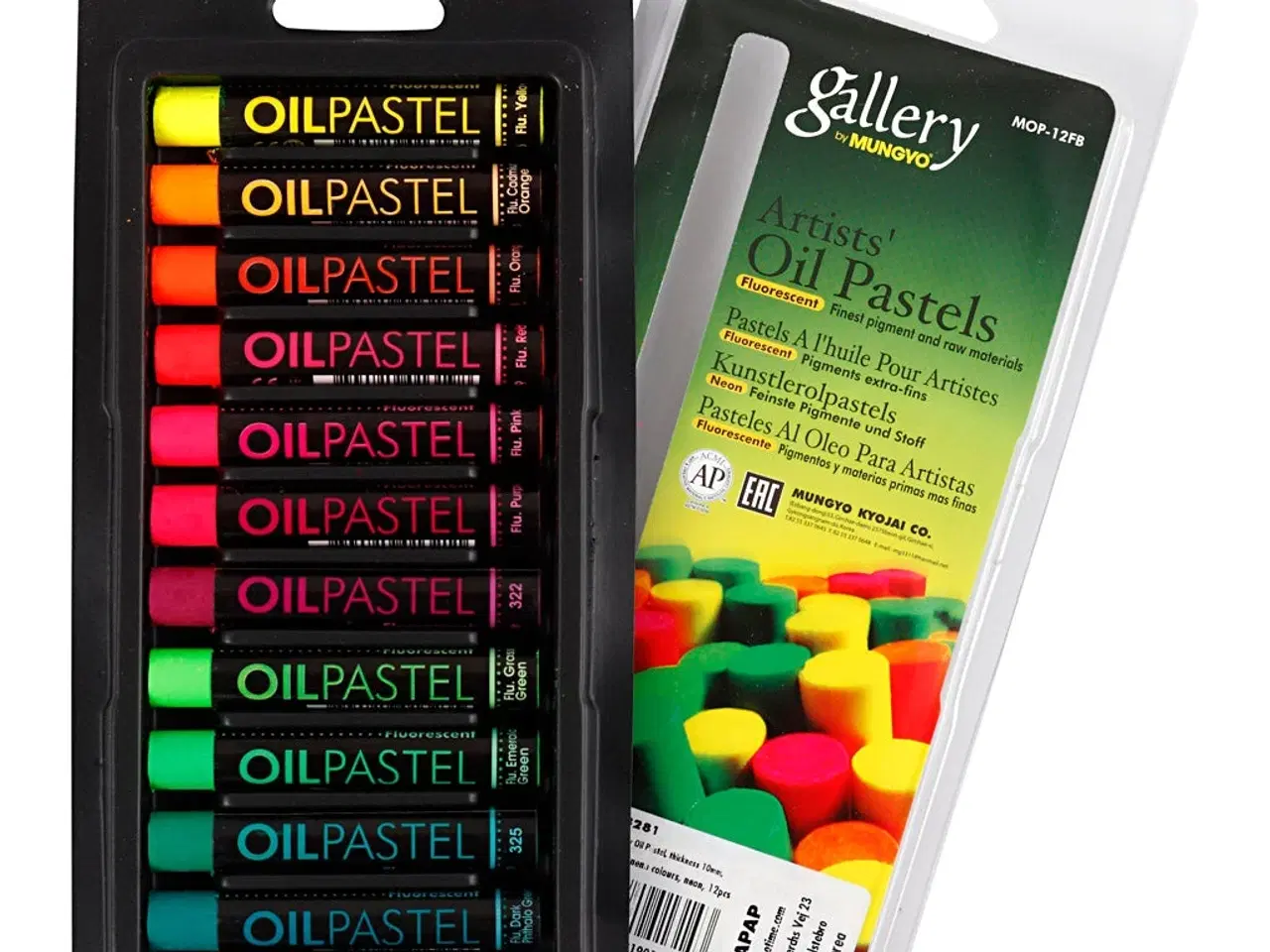 Billede 1 - Gallery Oliepastel, L: 7 cm, tykkelse 11 mm, neonfarver, 12stk./ 1 pk.