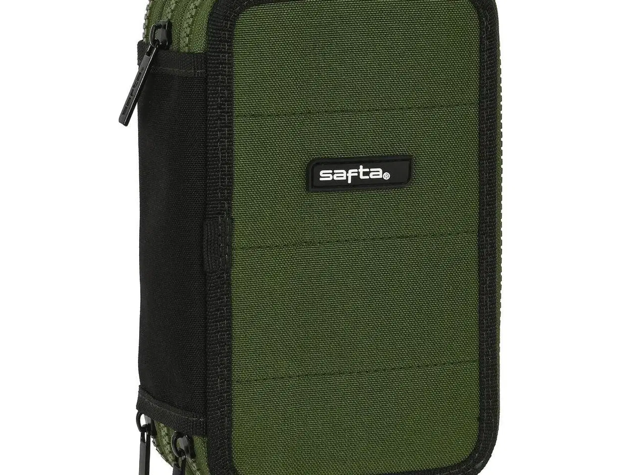 Billede 1 - Penalhus tredobbelt Safta Dark Forest - sort/grøn, 36 dele