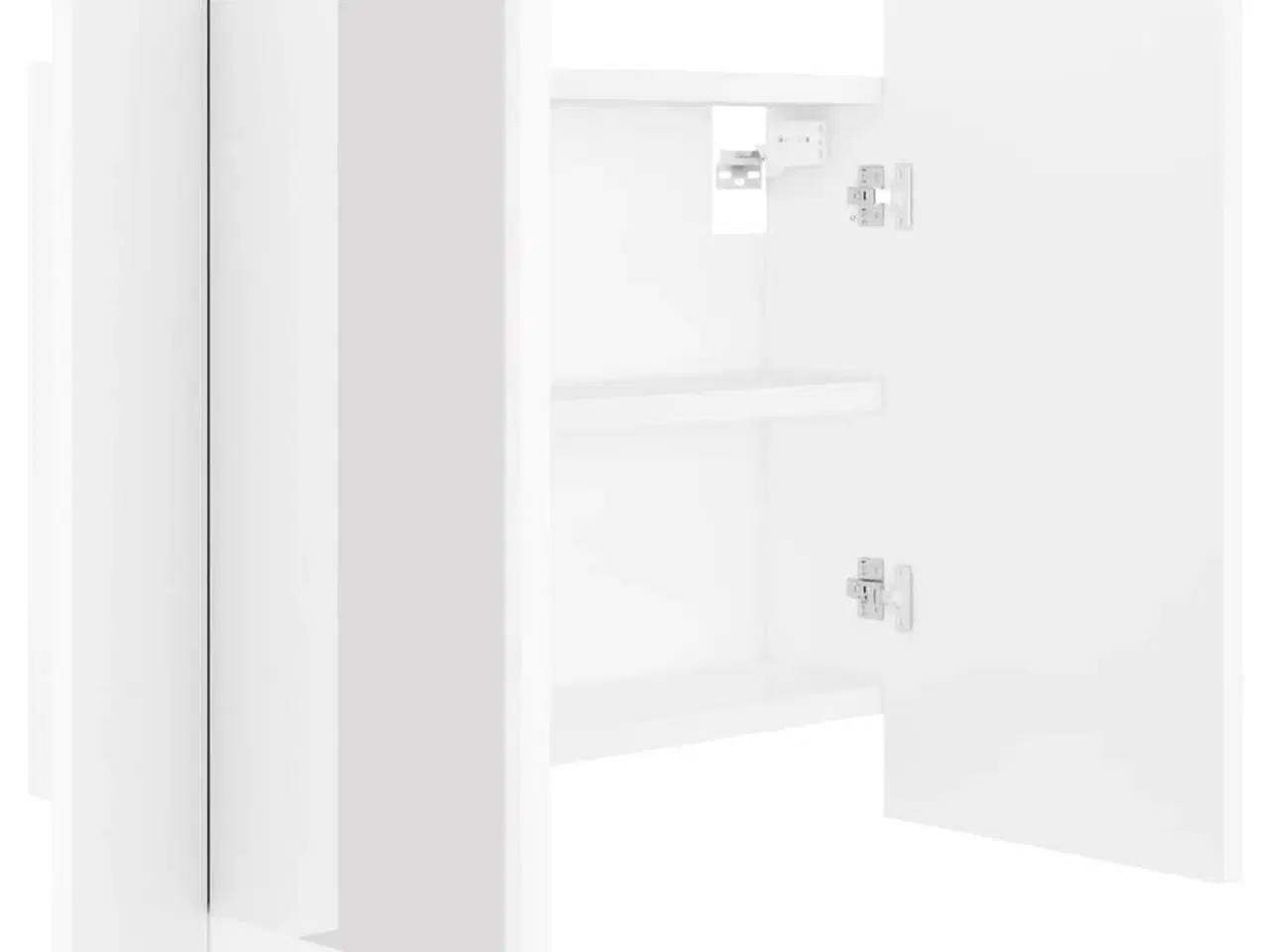 Billede 11 - Badeværelsesskab m. spejl og LED-lys 60x12x45 cm akryl hvid