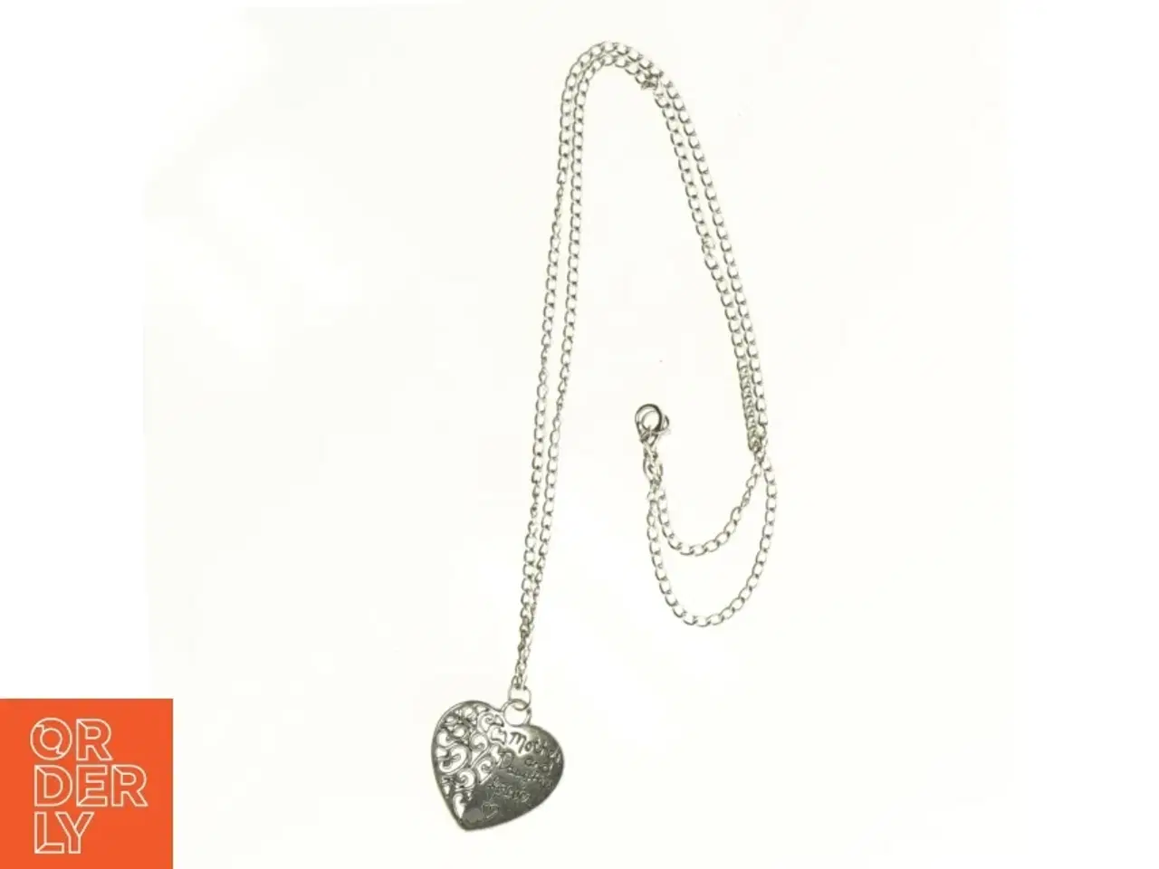 Billede 2 - Halskæde med hjerte vedhæng (str. 33 cm) stål
