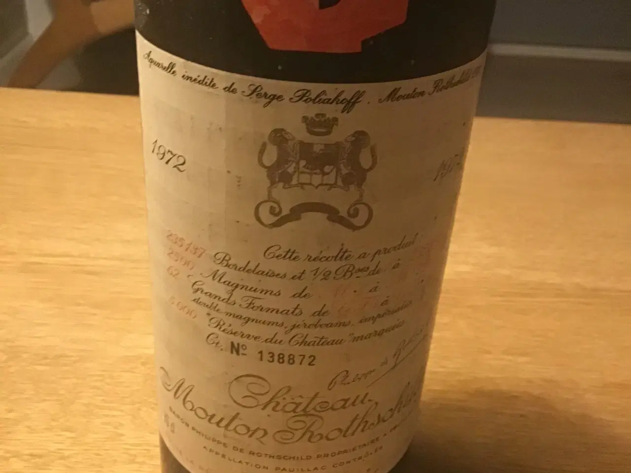 Billede 2 - Rødvin: chateau Mouton Rothschild 1972 ler Grand