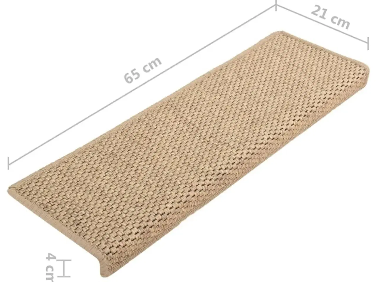 Billede 8 - Selvklæbende trappemåtter 15stk. 65x21x4cm sisal-look sandfarve