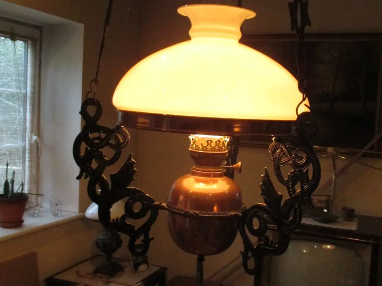 Billede 9 - Petroleumslampe  antik standerlampe + loftlampe