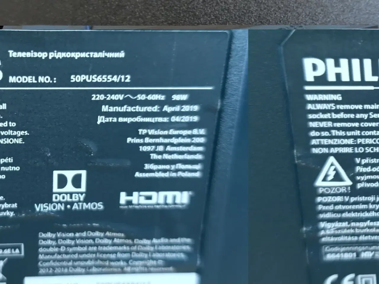 Billede 3 - Fjernsyn PHILIPS 50PUS6554/12