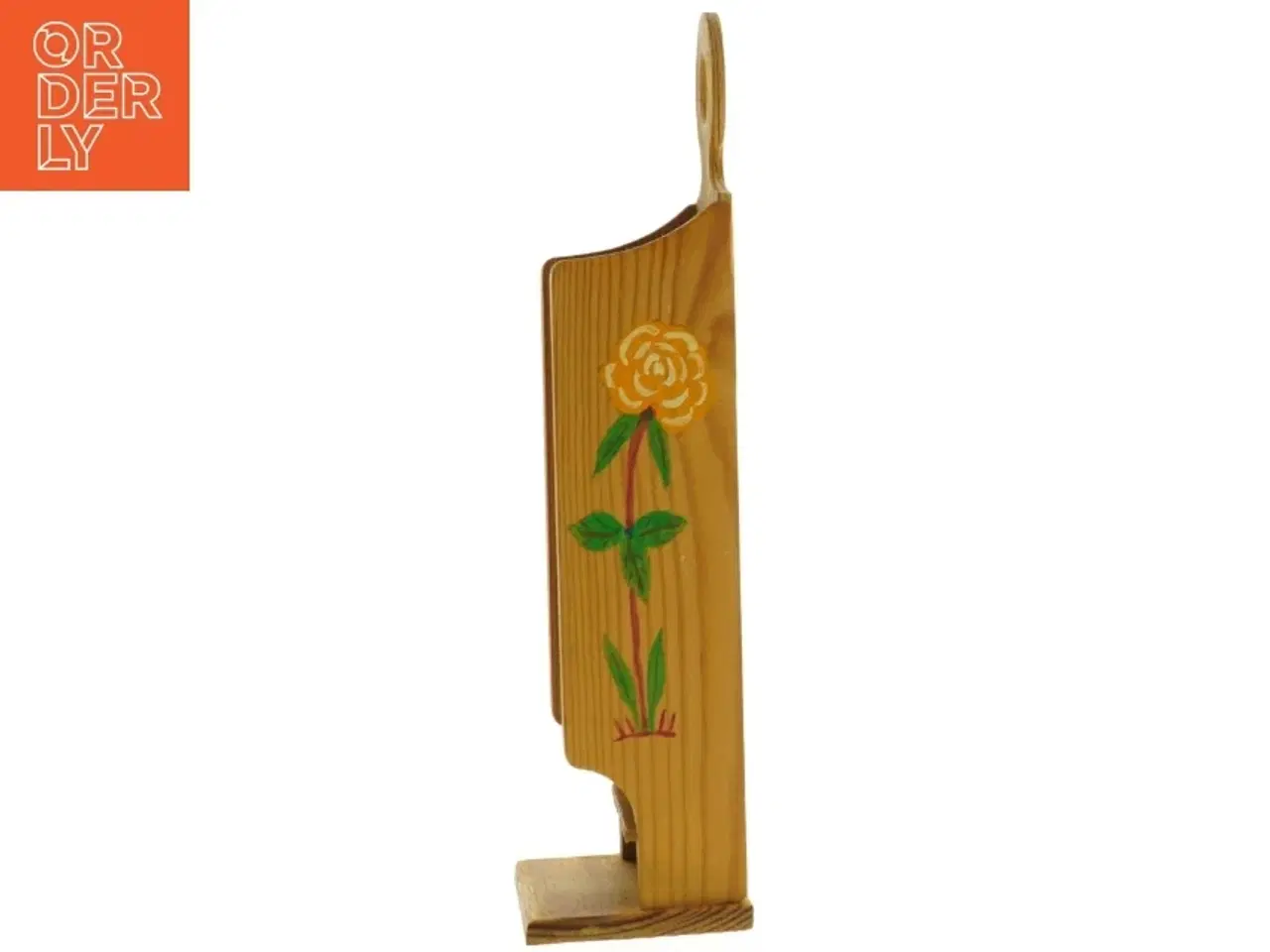 Billede 2 - Træholder til tændstiksæsker med blomstermotiver (str. 26,5 cm)