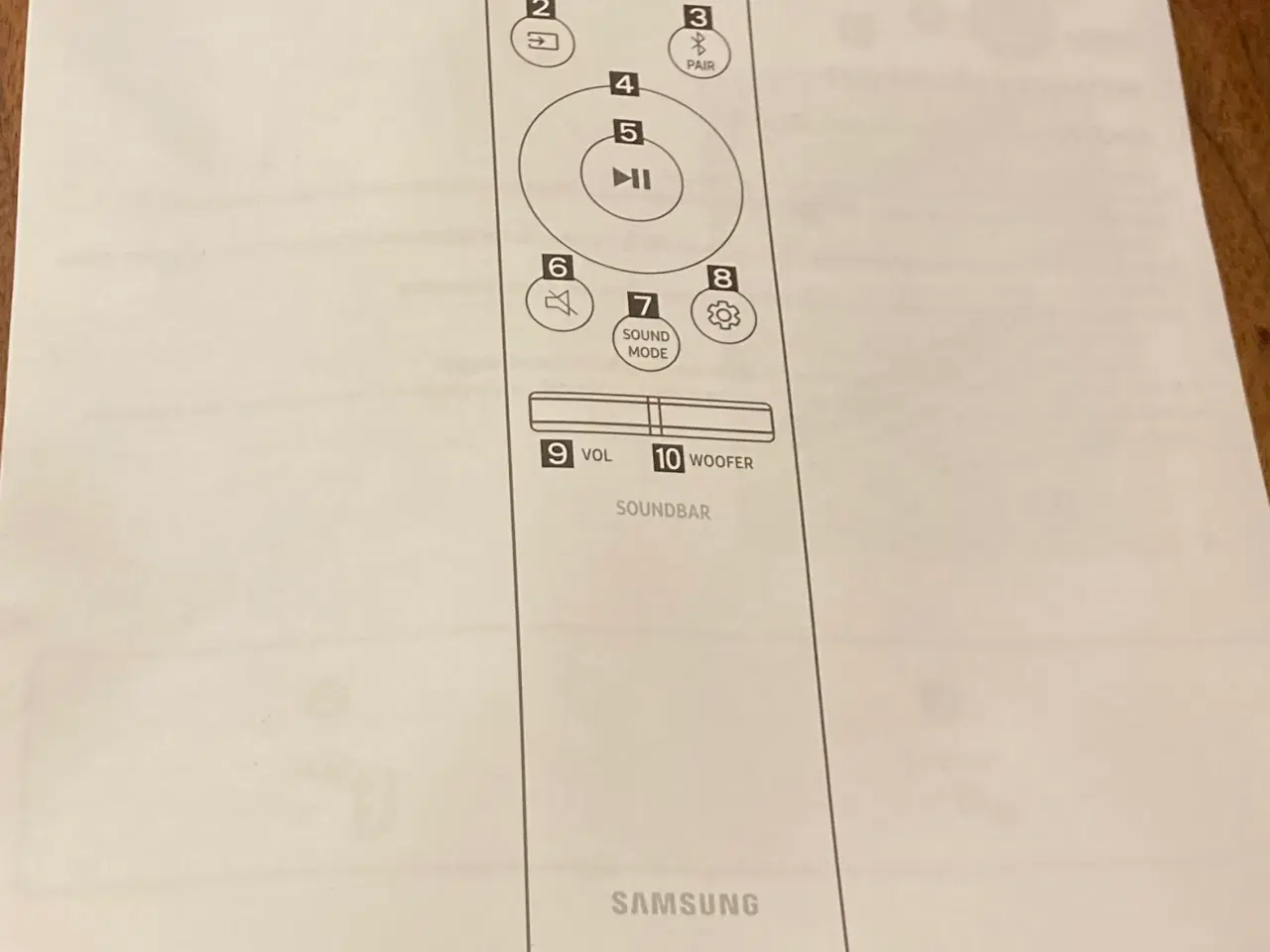 Billede 4 - Fjernbetjening til Samsung Soundbar og subwoffer