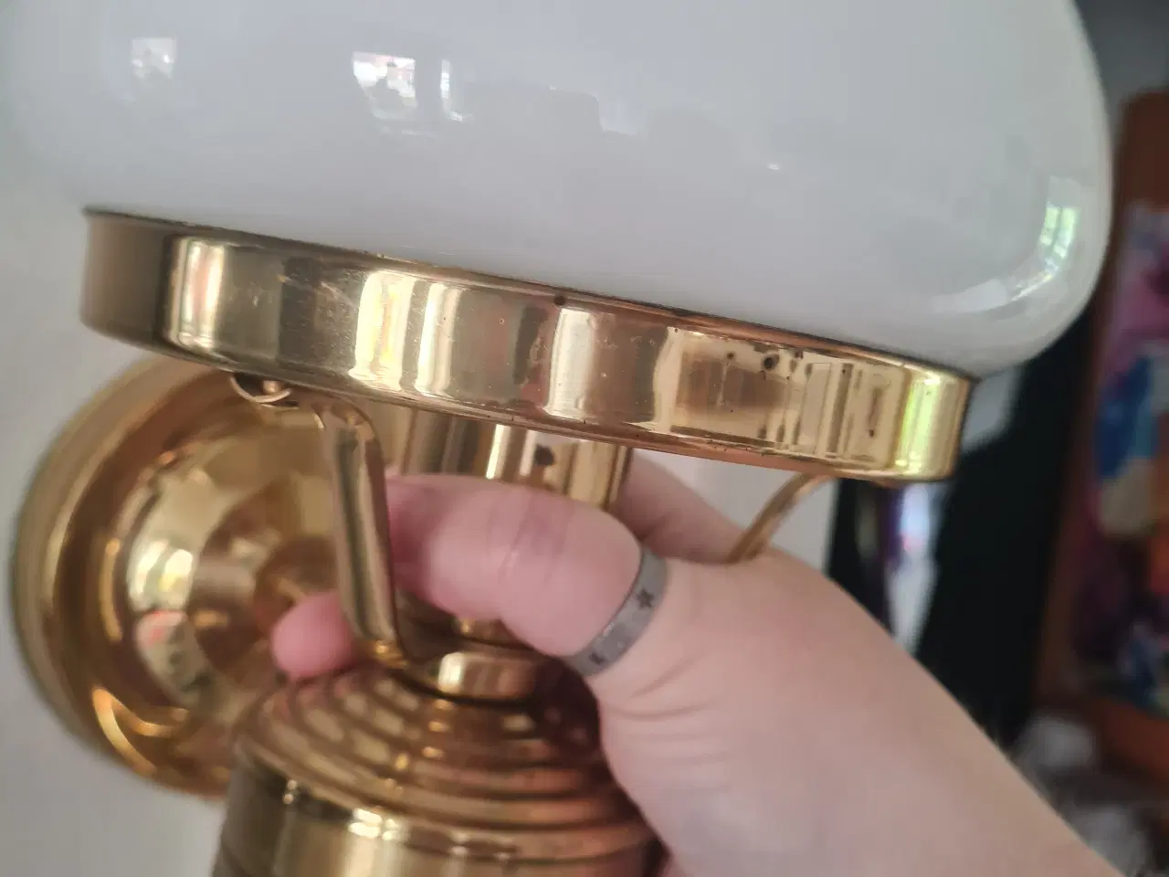 Billede 5 - 2 væg lamper med glas skærm 