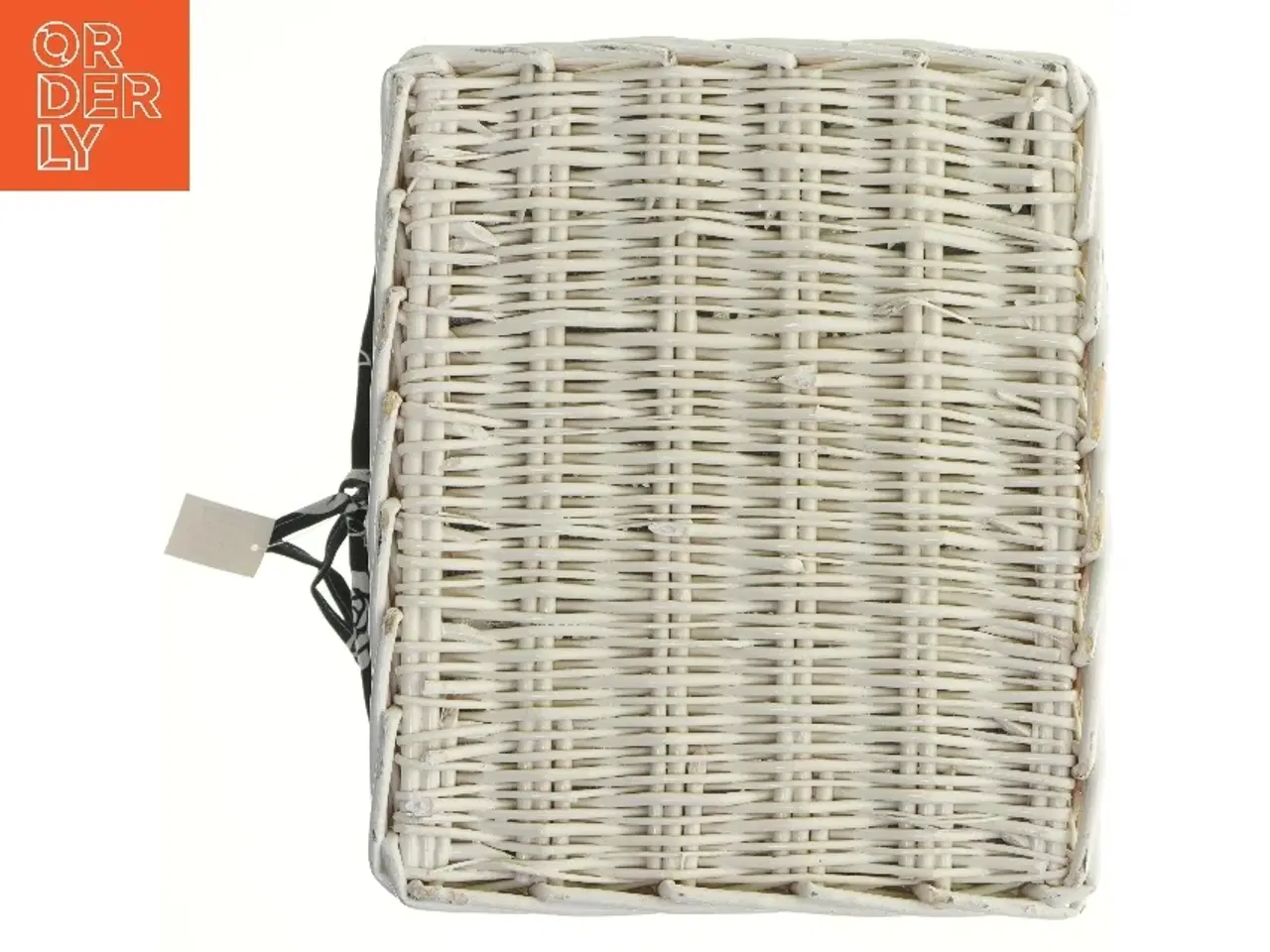 Billede 4 - Flettet kurv med stofindlæg fra Biva (str. 33x28x26 cm)