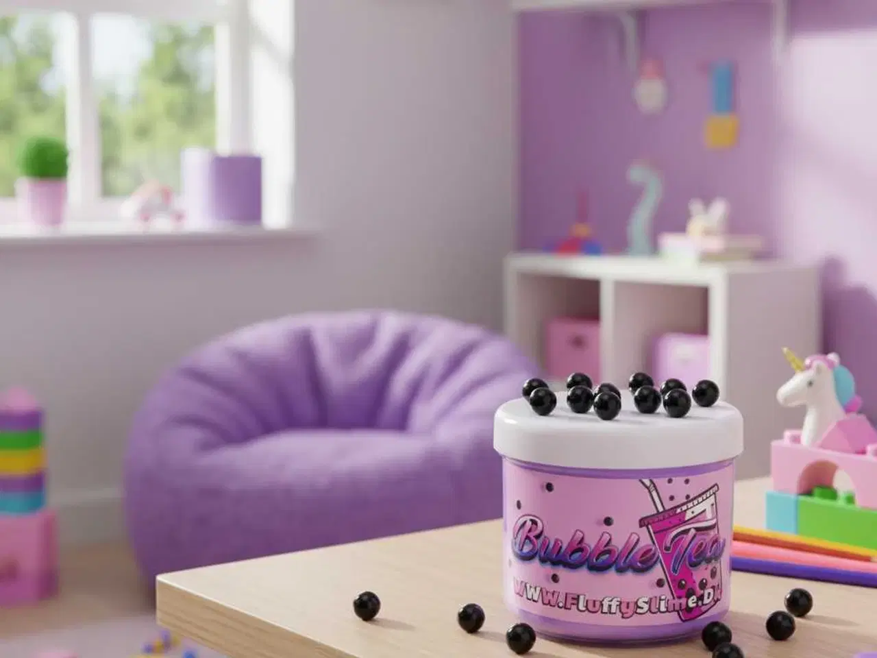 Billede 1 - Bobble Te Slime - FluffySlime.Dk