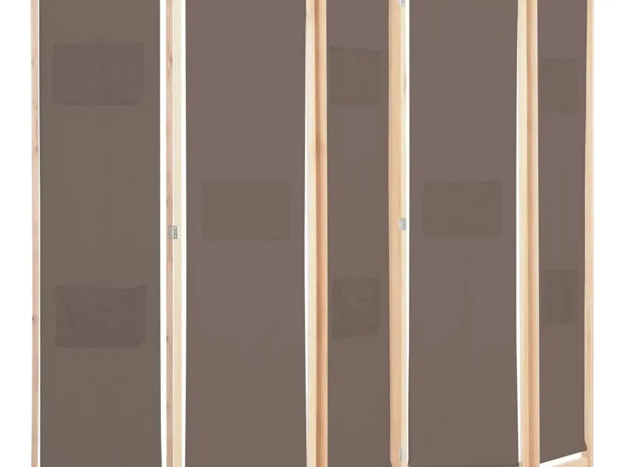 Billede 3 - 5-panels rumdeler 200 x 170 x 4 cm stof brun