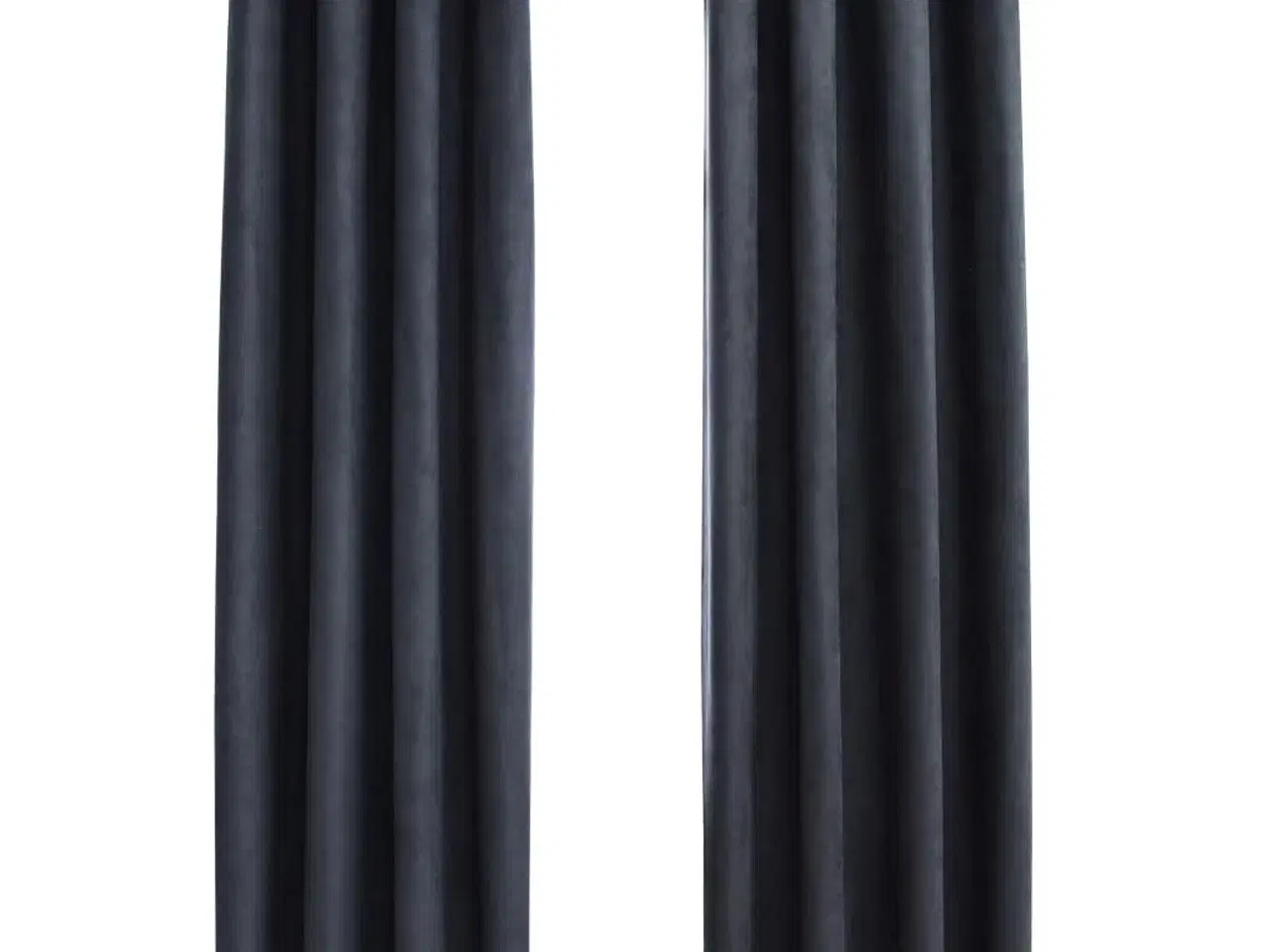 Billede 2 - Mørklægningsgardiner 2 stk. metalringe 140 x 175 cm antracitgrå
