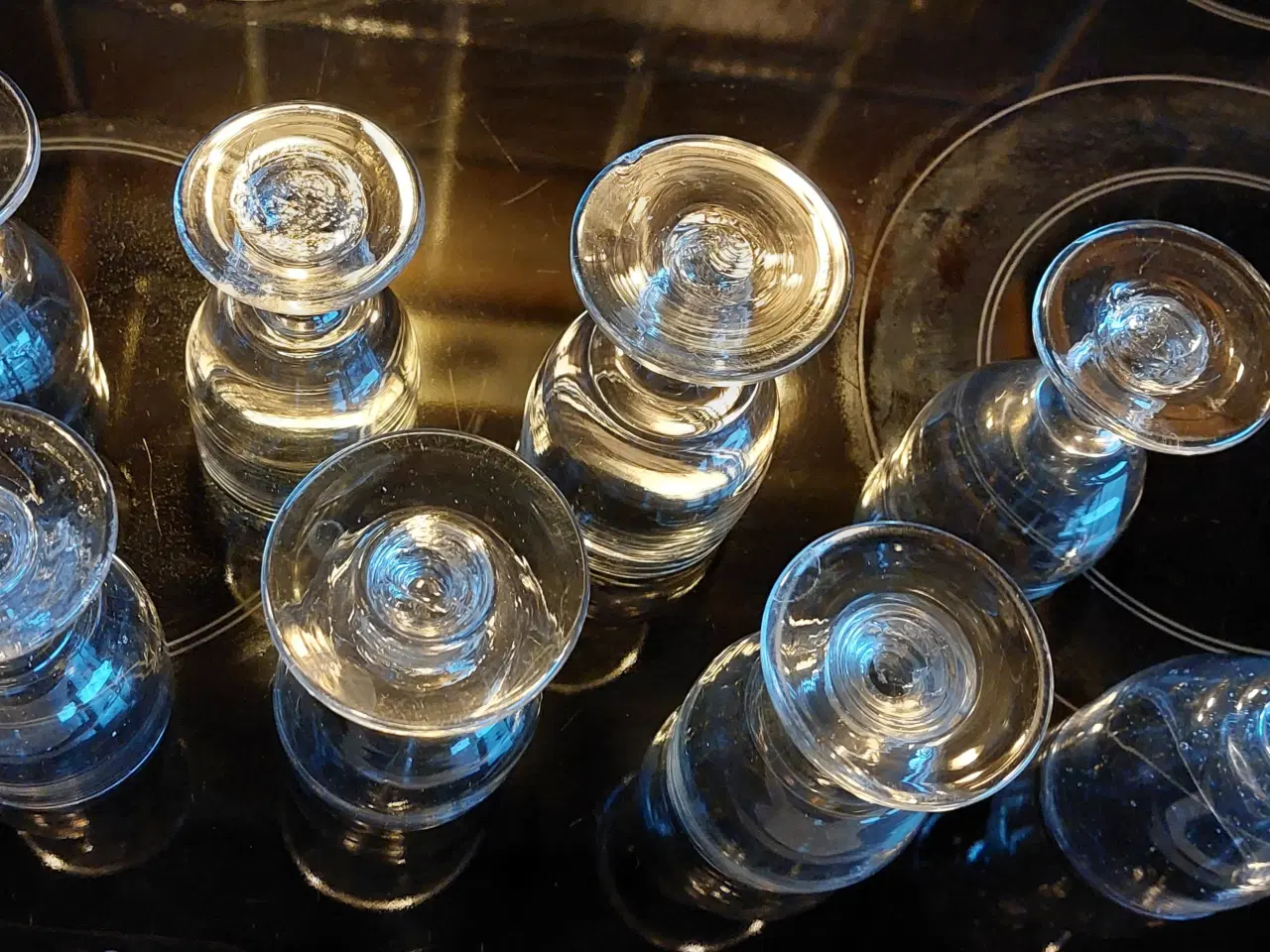 Billede 3 - 8 stk. ANTIKKE _ TØNDEFORMEDE GLAS  ( samlet pris)