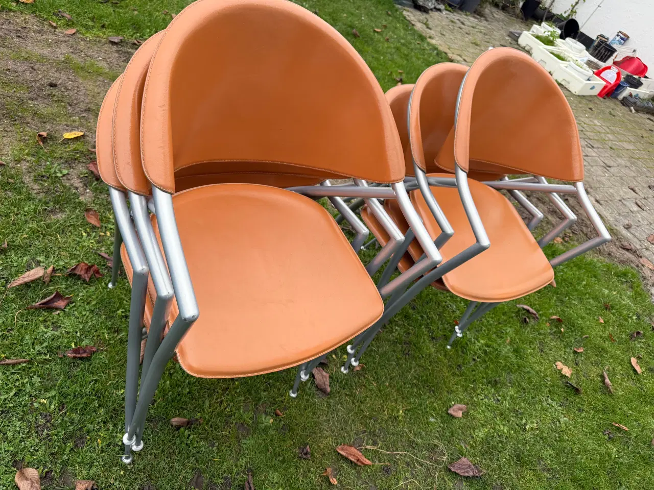 Billede 5 - 🇮🇹 Italienske Retro Spisebordsstole i Læder – Ca