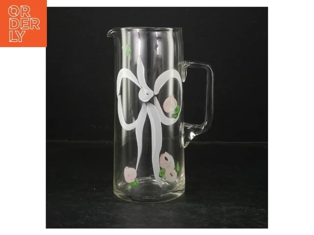 Billede 2 - Glaskande med blomsterdesign (str. 20 cm)