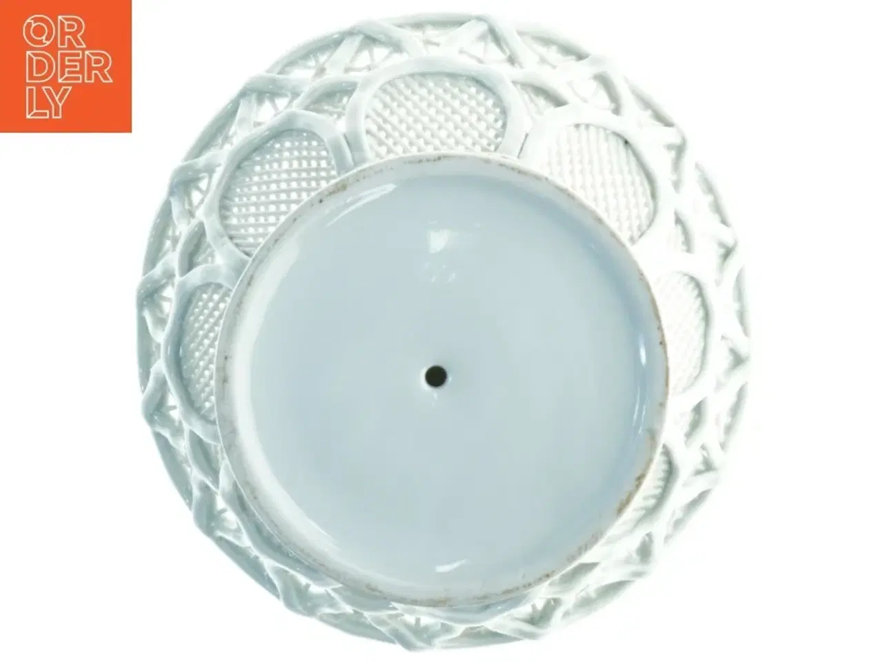 Billede 2 - Porcelæns blonde frugtkurv på fod (str. Diameter 18,5 cm h 15 cm)