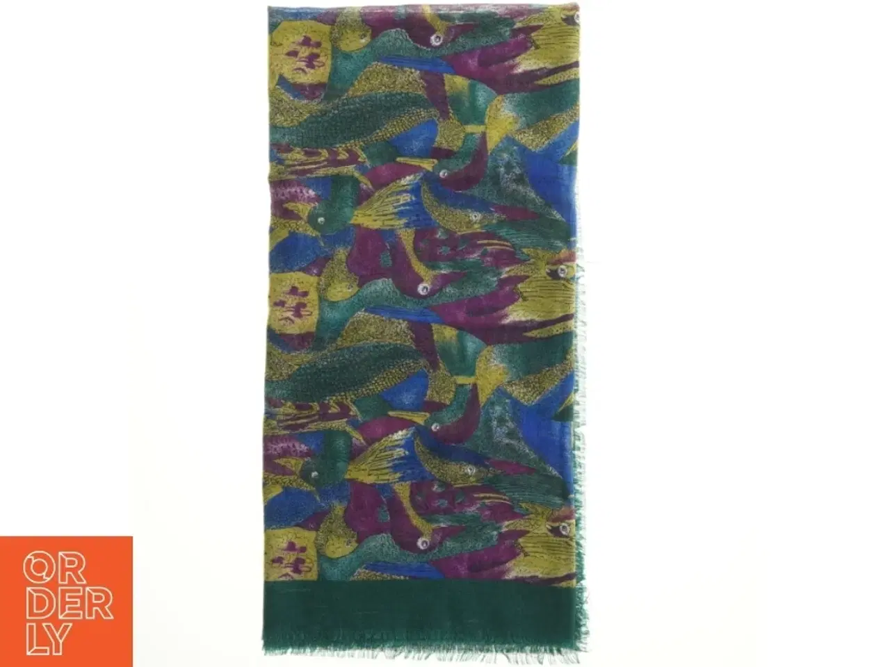 Billede 1 - Uld sjal / tørklæde flerfarvet  (str. 115 x 115 cm)
