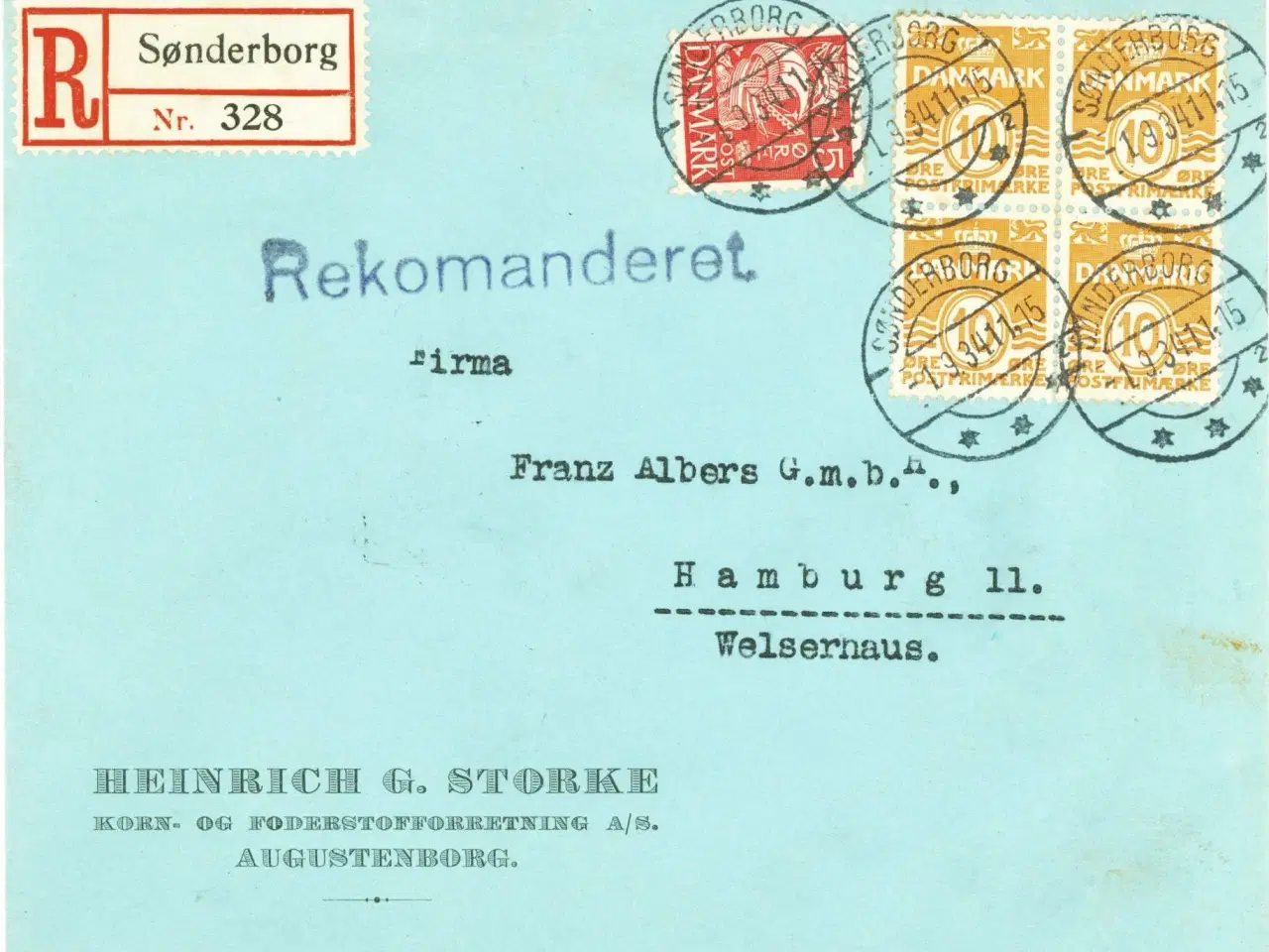 Billede 1 - R-brev til Tyskland, 1934