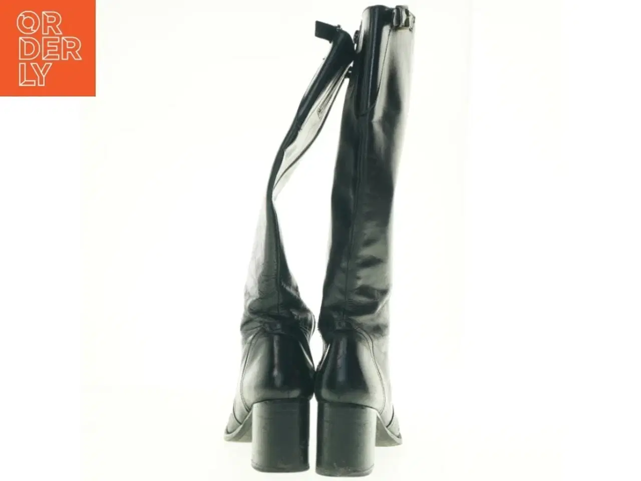 Billede 5 - Sorte læderstøvler (str. 41)