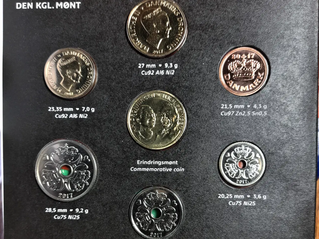 Billede 3 - DET KGL MØNTSÆT 2017 Med 20 KRONE 2017 Guldbryllup