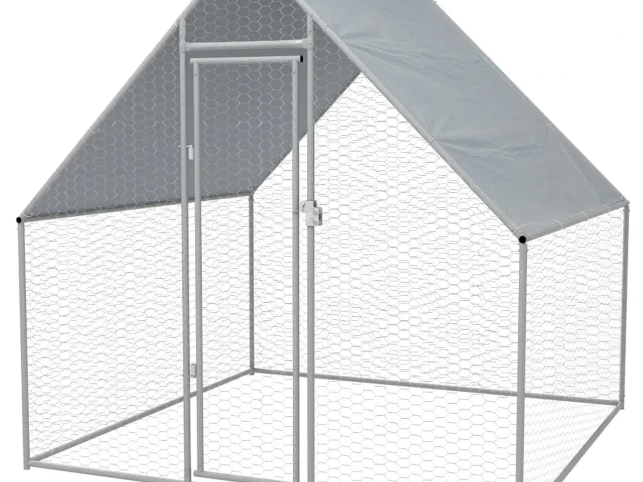 Billede 1 - Udendørs hønsebur galvaniseret stål 2 x 2 x 1,92 m