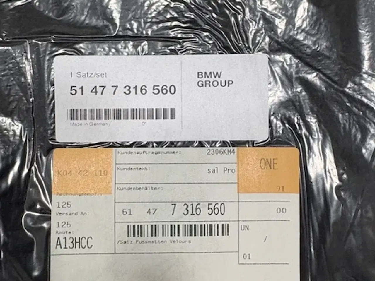 Billede 1 - BMW E90/91 måtter