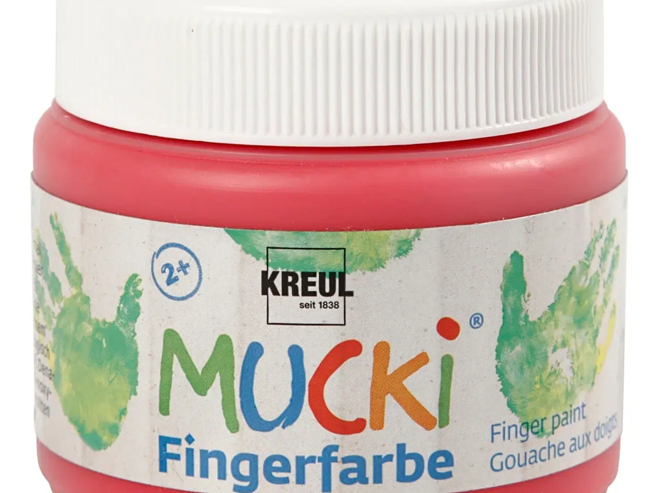 Billede 1 - Mucki Fingermaling Rød 150ml - Kreativ Leg for Børn