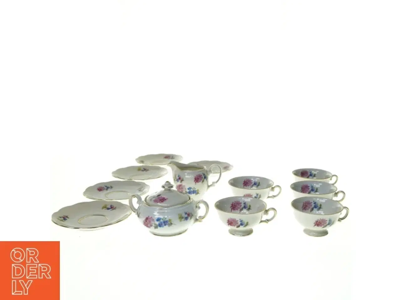 Billede 1 - Te kopper og underkopper, sukkerskål og flødekande fra Kpm (str. 8 x 4 cm)