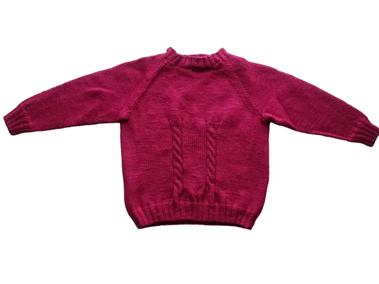 Billede 3 - håndstrikket sweater - mørkerød