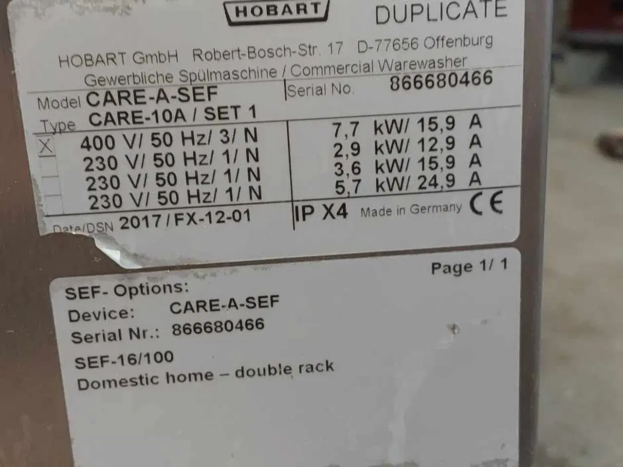 Billede 7 - Hobart Care Industriopvaskemaskine 