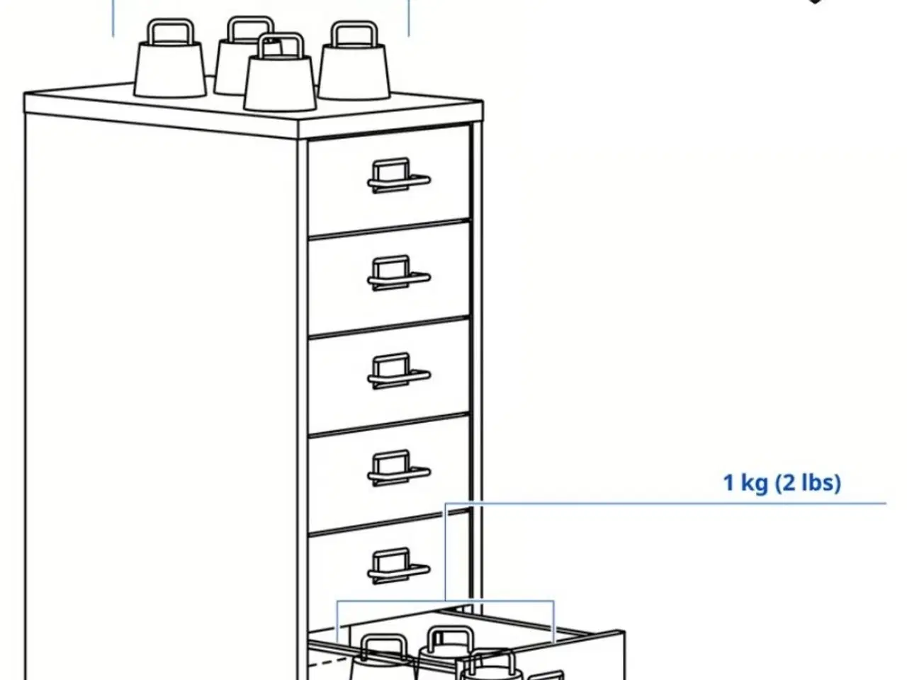 Helmer Hvid Metal skuffeelement med hjul | Haderslev - GulogGratis.dk