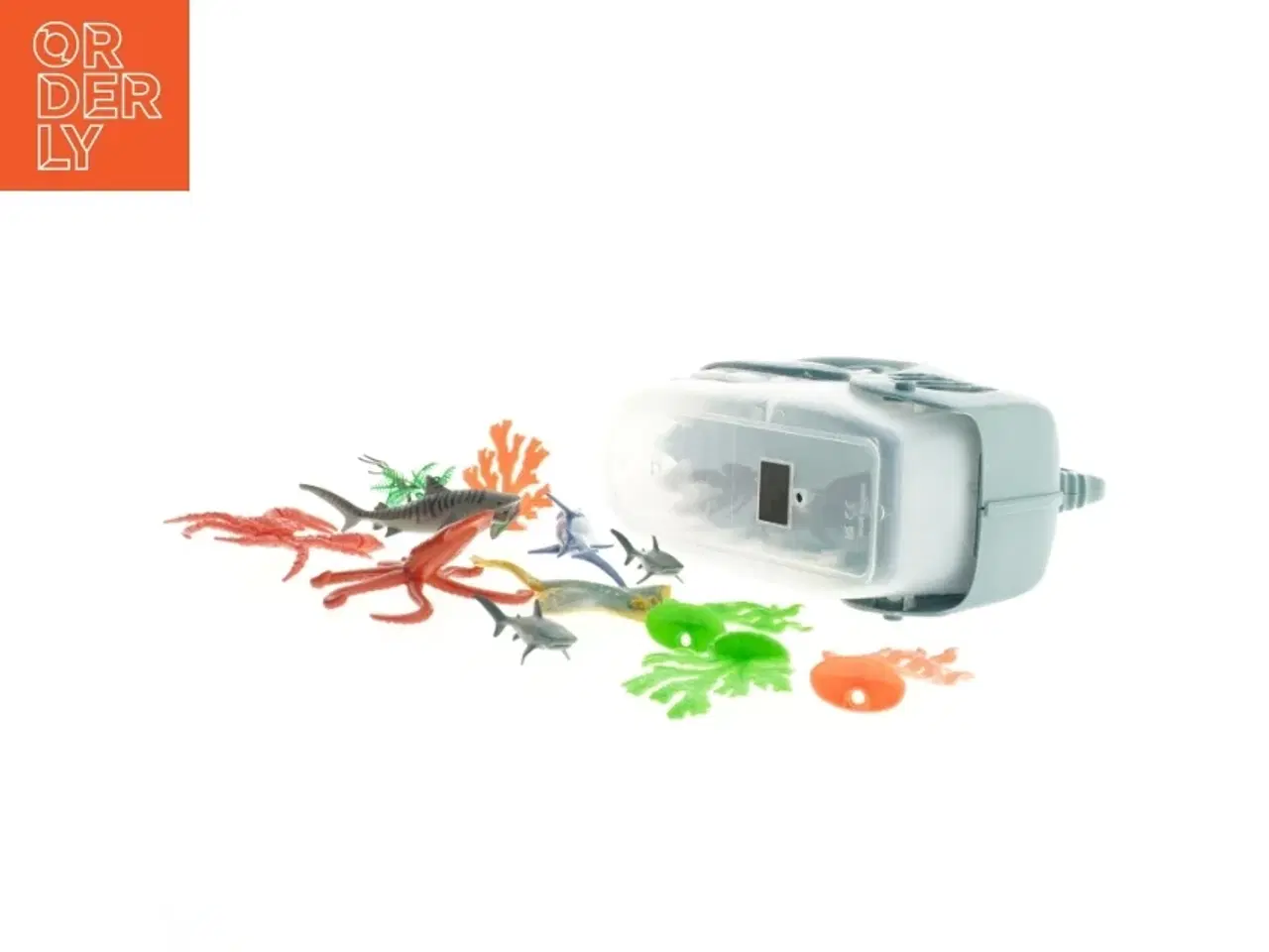 Billede 5 - Hajformet opbevaringsboks med havdyrslegetøj (str. 25 x 18 x 12 cm)