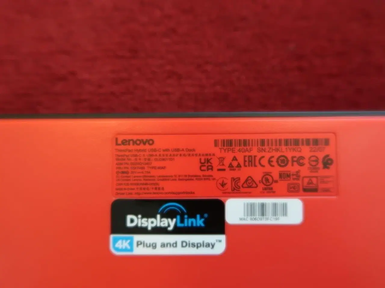 Billede 3 - Dockingstation LENOVO Thinkpad Hybrid USB-C With USB-A Dock