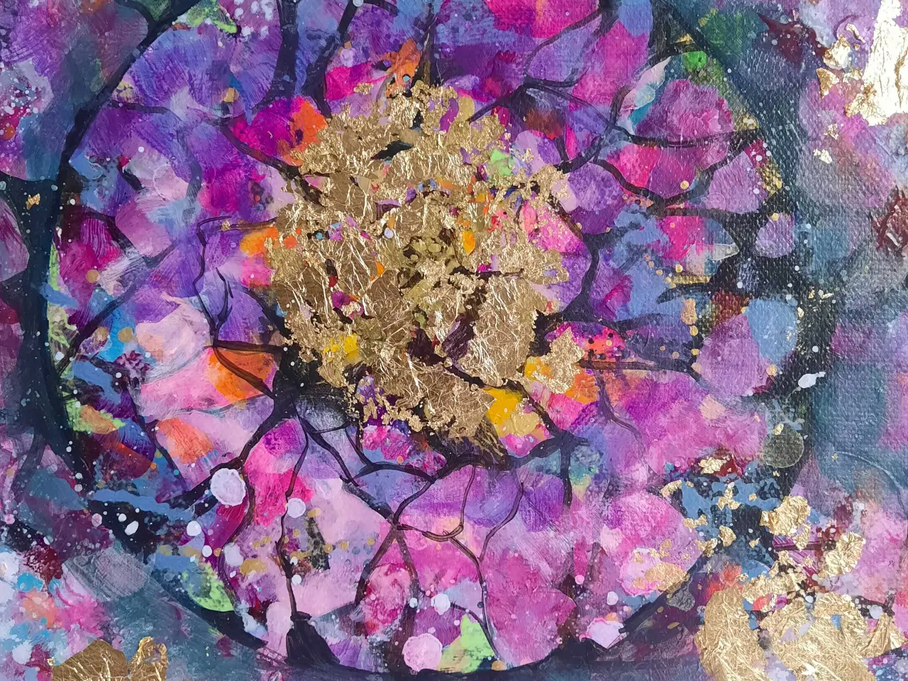 Billede 6 - Akrylmaleri på lærred 40x40 cm 