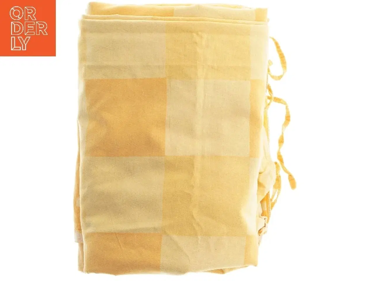 Billede 3 - To Gul/orange sengesæt med prikker og tern (str. 133x185 og 58x57 cm)