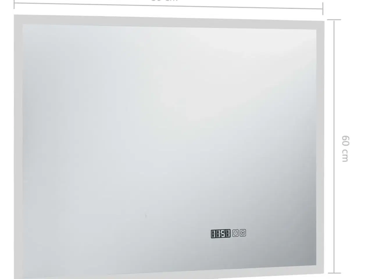 Billede 7 - LED-spejl med berøringssensor og tidsdisplay 80x60 cm