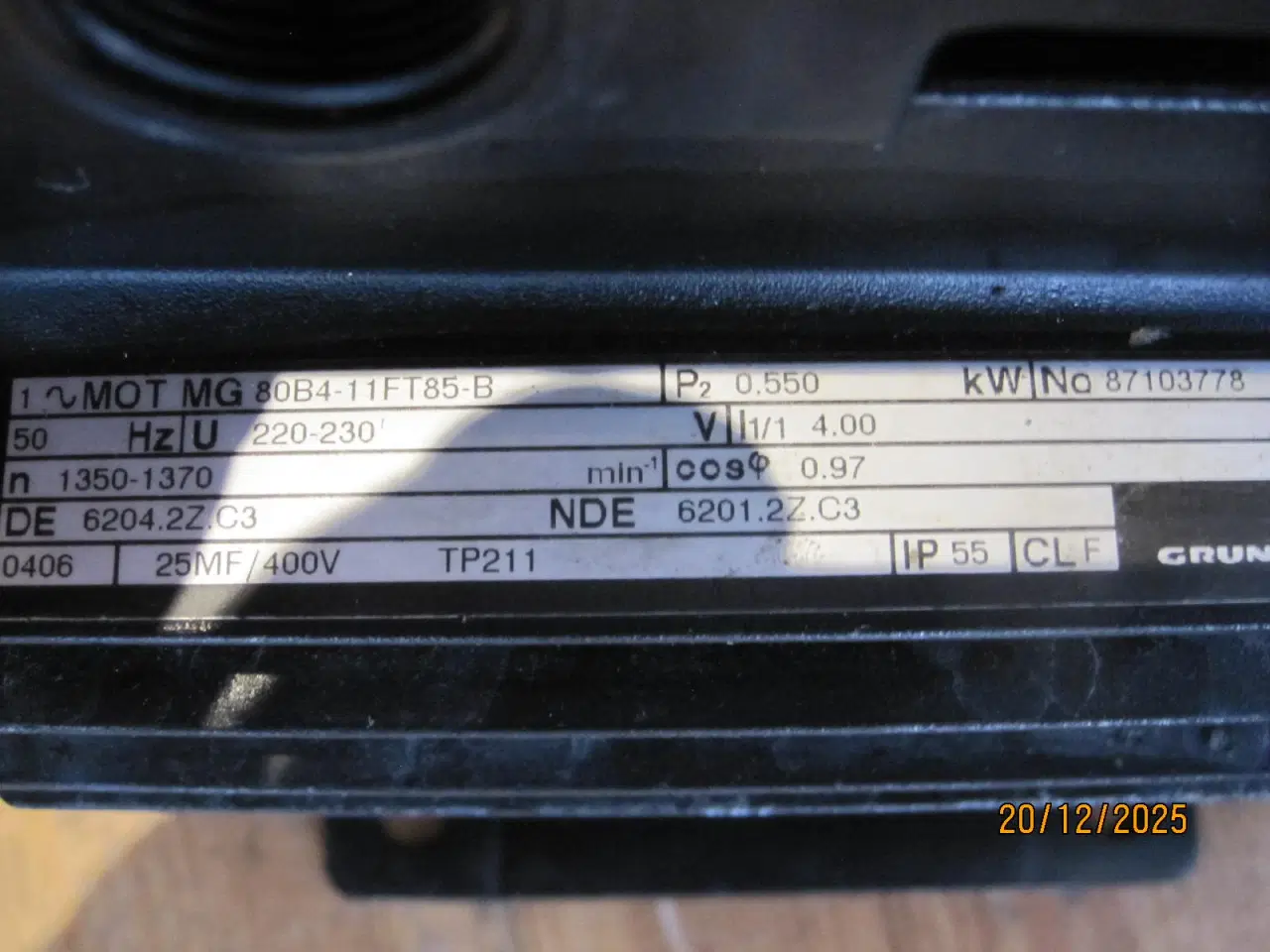 Billede 2 - Elmotor med pumpe