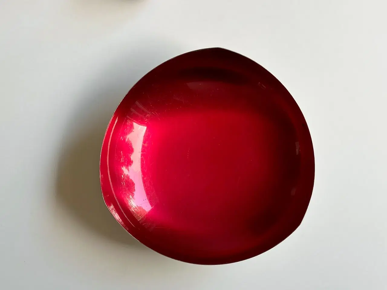 Billede 2 - Sølvbelagt skål m rød emalje