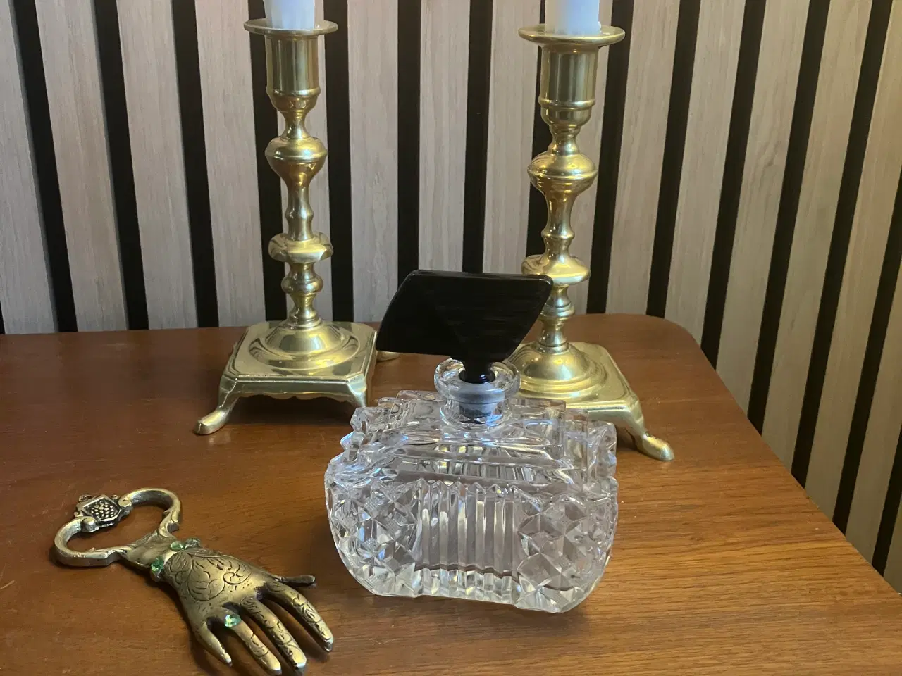 Billede 1 - Krystalglas parfume- eller duftflakon med låg