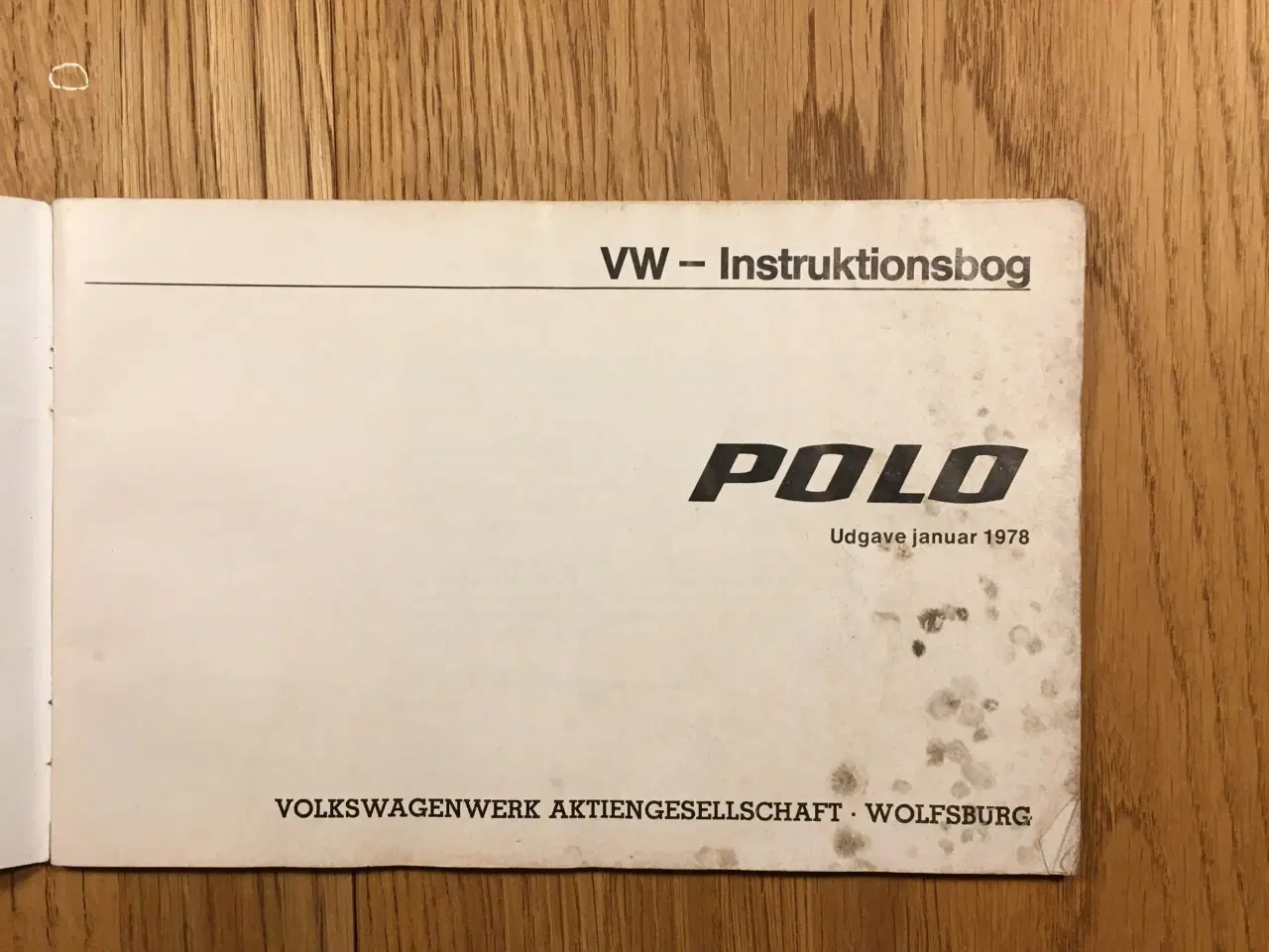 Billede 2 - årg1978 VW Polo Instruktionsbog