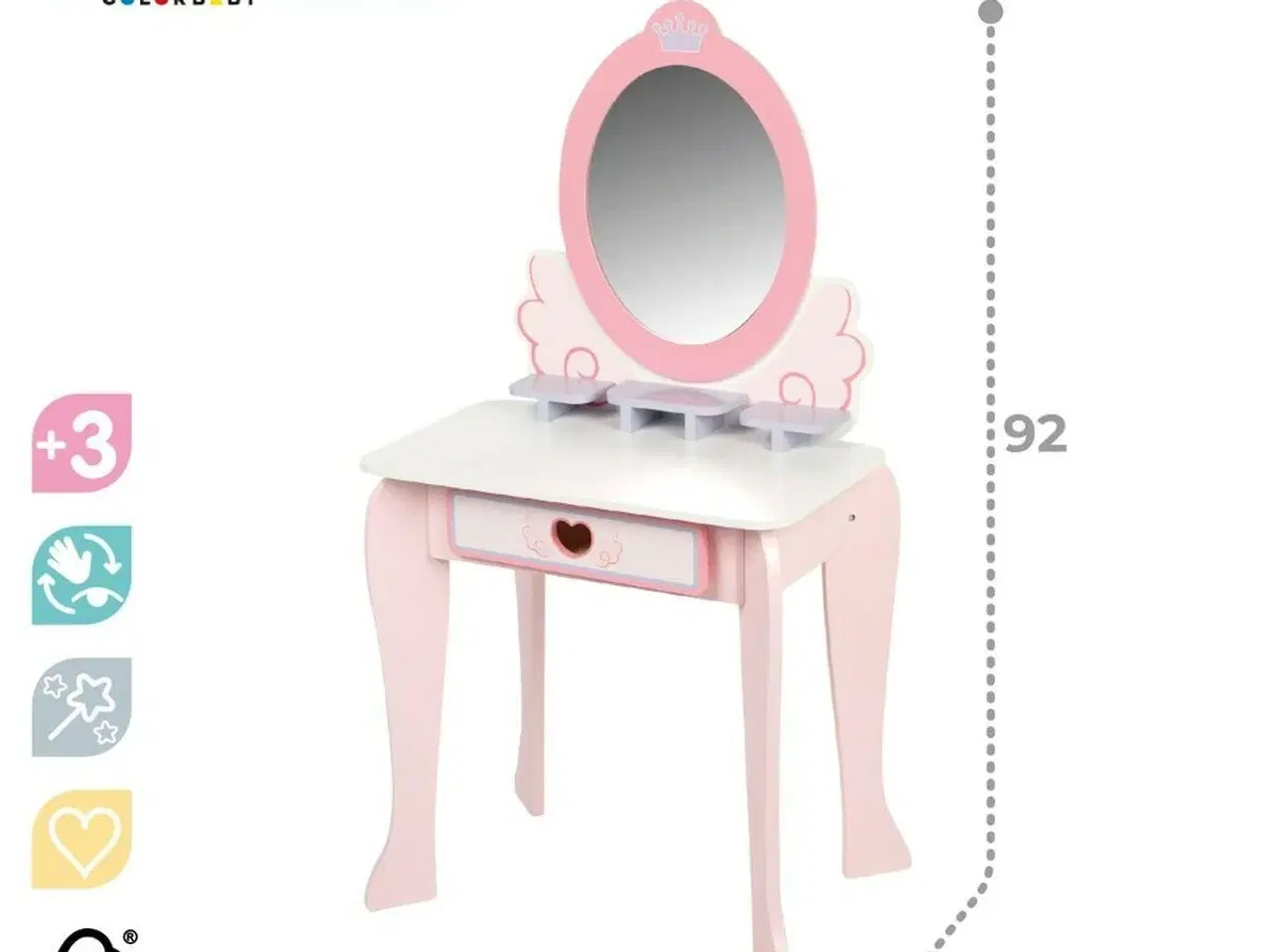 Billede 4 - Sminkebord med spejl og stol - dukkeleg