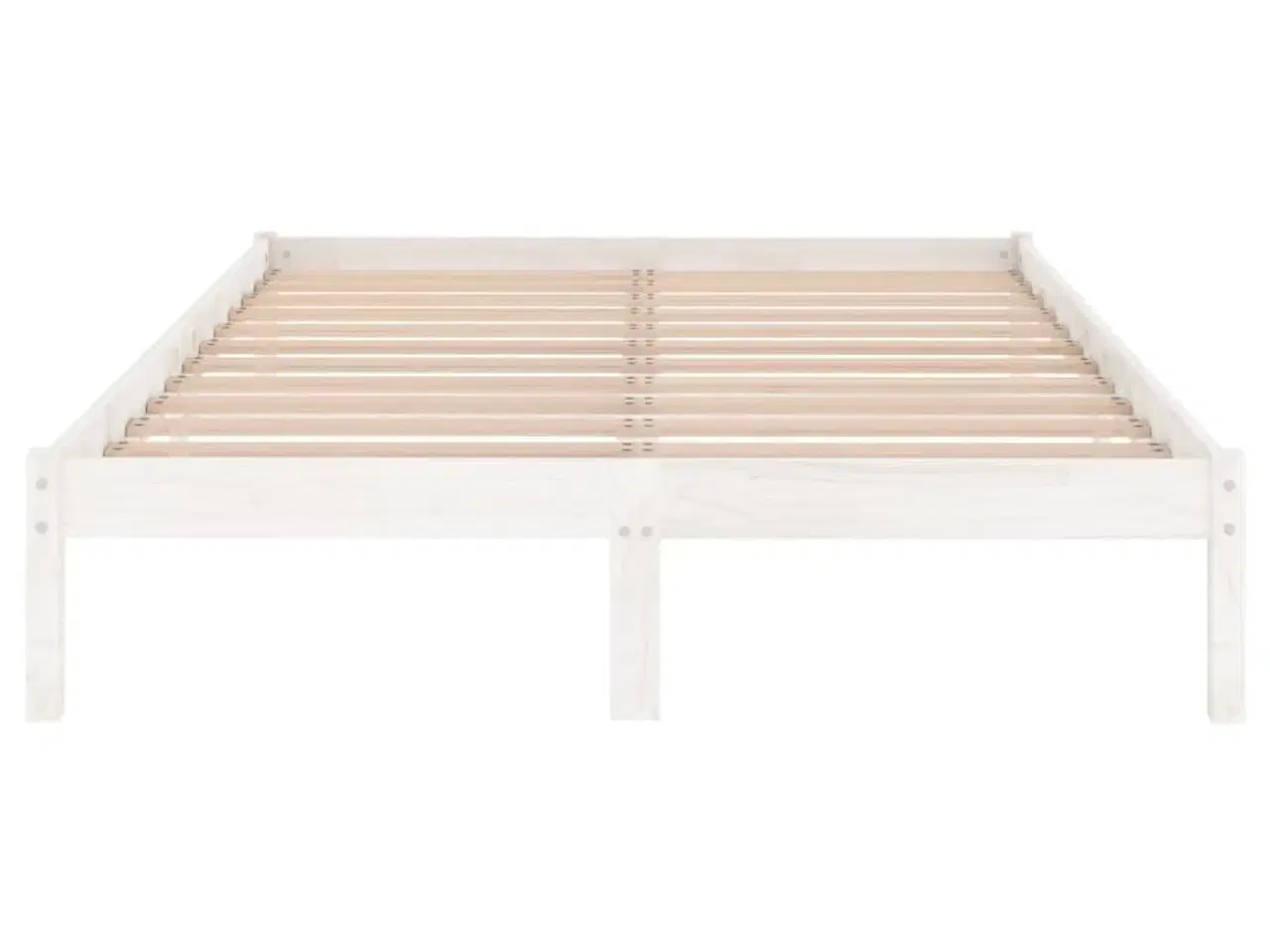 Billede 4 - Sengestel 180x200 cm Super King massivt fyrretræ hvid