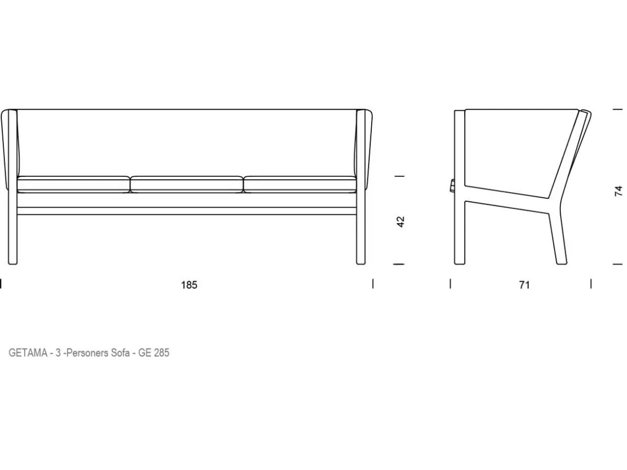 Billede 2 - Wegner sofa. 3 personers